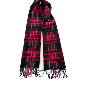 Made in Scotland Cashmere Fringe Scarf Multicolor Plaid
